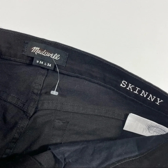 Madewell Mens Skinny Authentic Flex Jeans Classic Black Wash 34 - Picture 6 of 11